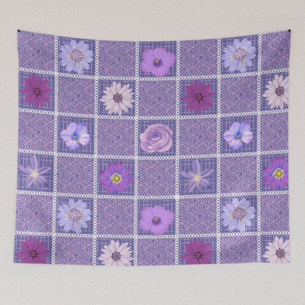 Item preview, Abstract Purple Patchwork Floral Squares  designed and sold by silviaol.