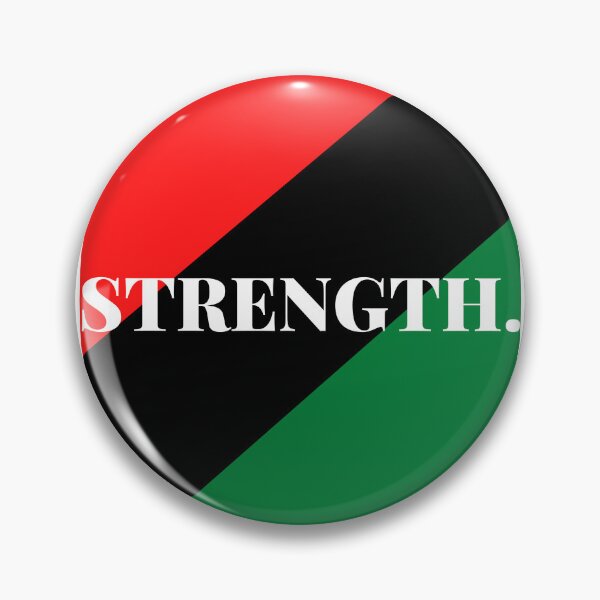 Item preview, Inspirational words: STRENGTH (pan-African flag) designed and sold by AfricanProverbs.