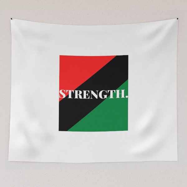 Item preview, Inspirational words: STRENGTH (pan-African flag) designed and sold by AfricanProverbs.