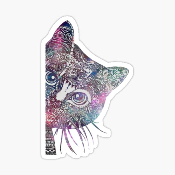 “Gray Cat Vinyl Sticker Watercolor Cat Sticker Cute Stickers Laptop