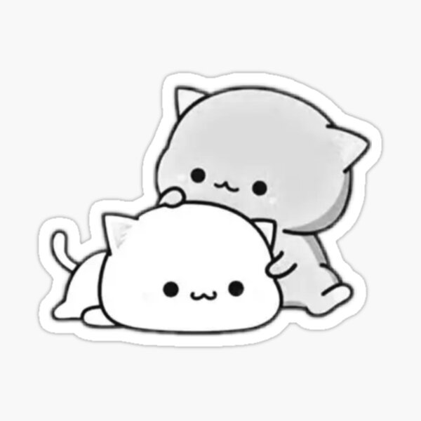 “Gray Cat Vinyl Sticker Watercolor Cat Sticker Cute Stickers Laptop