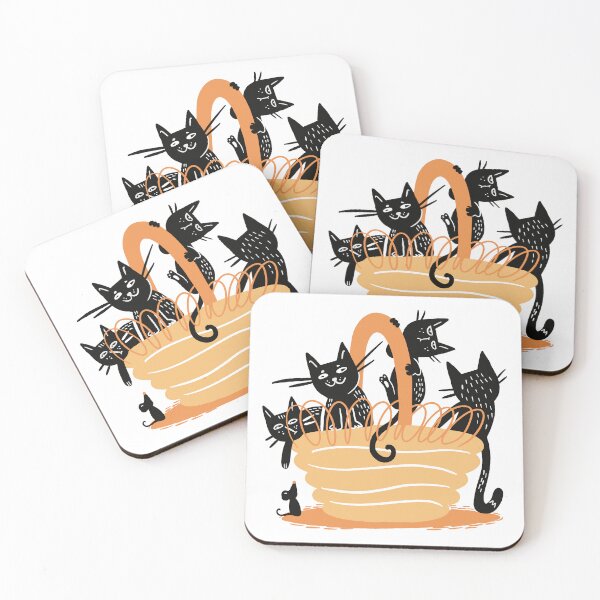 Item preview, Black cats in a basket designed and sold by jasmineberry.