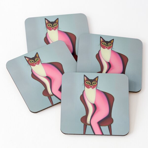 Item preview, Pink cat on chair designed and sold by Nostalgic Revivial.