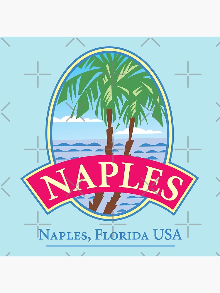 Discover Naples Florida Retro Logo Premium Matte Vertical Poster