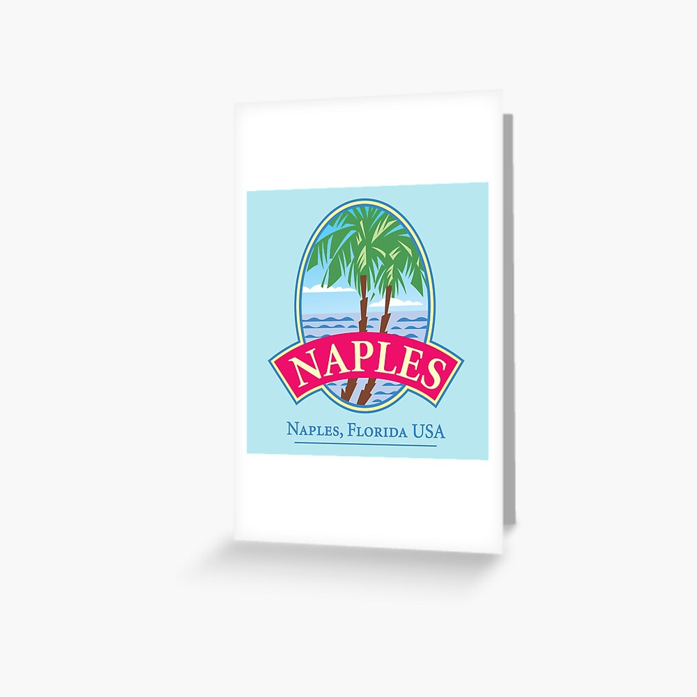 "Naples Florida Retro Logo" Greeting Card for Sale by Futurebeachbum