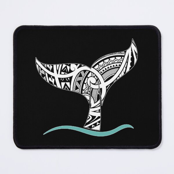 Item preview, Whale Tail: Polynesian Black and White Tatau Inspired pattern designed and sold by aokshirts.
