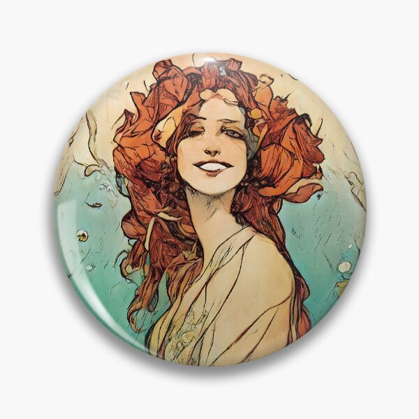Item preview, Art Nouveau Mermaids - Red designed and sold by Deep-Fried-Ai.