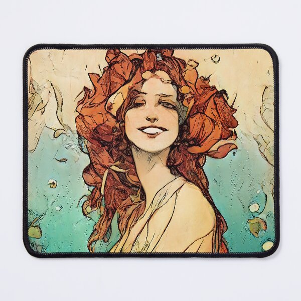 Item preview, Art Nouveau Mermaids - Red designed and sold by Deep-Fried-Ai.