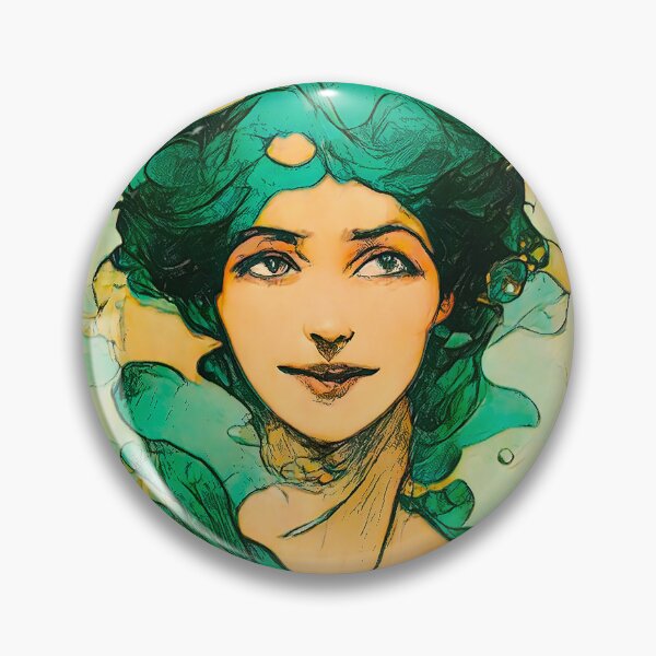 Item preview, Art Nouveau Mermaids - Green designed and sold by Deep-Fried-Ai.