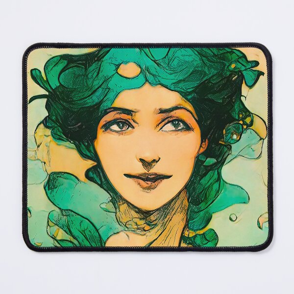 Item preview, Art Nouveau Mermaids - Green designed and sold by Deep-Fried-Ai.