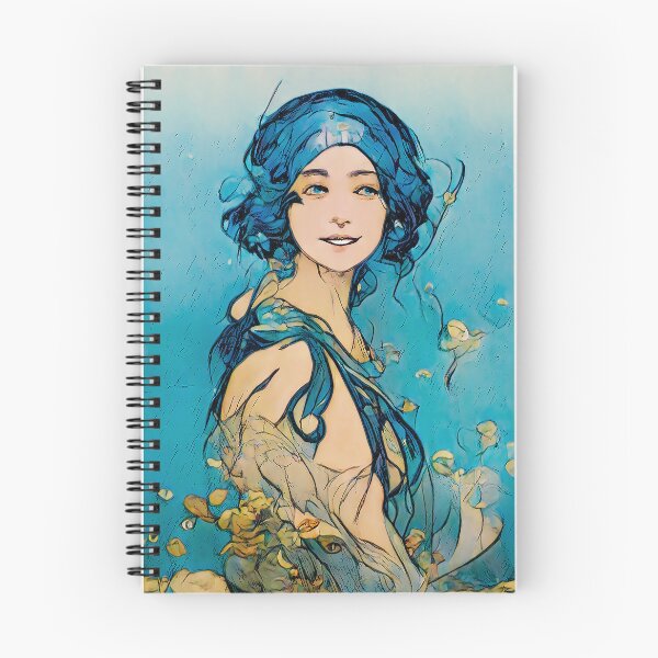 Item preview, Art Nouveau Mermaids - Blue designed and sold by Deep-Fried-Ai.