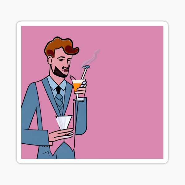 Man with drink 5 Sticker