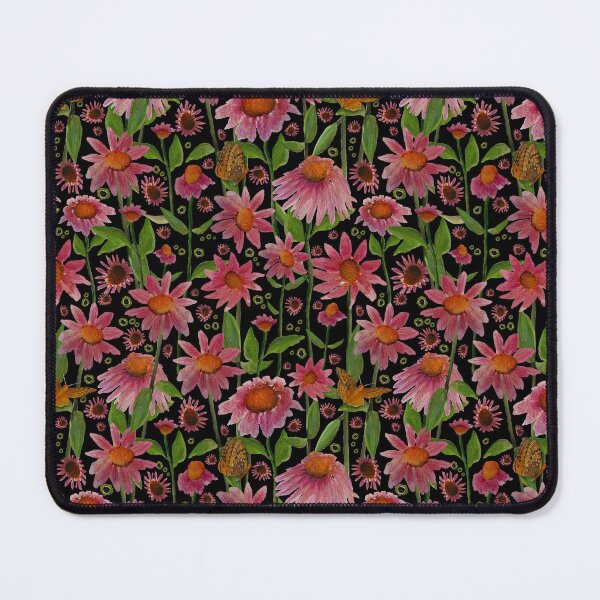 Item preview, Pink, Green, & Black Cone Flower Pattern designed and sold by StudioPosies.