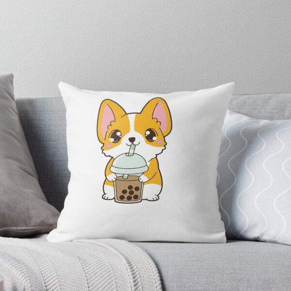 Item preview,  cute boba first coffee corgi chibi designed and sold by Mahisterha.