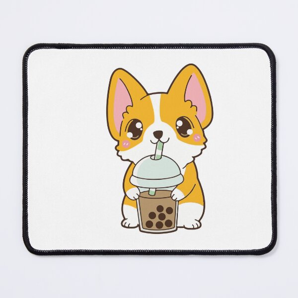 Item preview, cute boba first coffee corgi chibi designed and sold by Mahisterha.