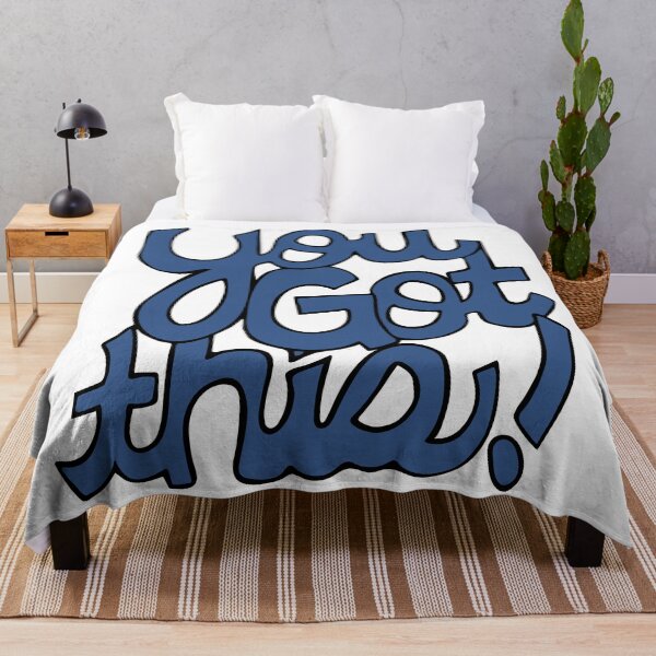 Item preview, You Got This! Cursive positivity cartoon text art blue designed and sold by AngelDawnDesign.