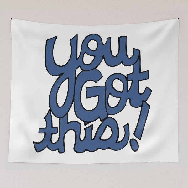 Item preview, You Got This! Cursive positivity cartoon text art blue  designed and sold by AngelDawnDesign.
