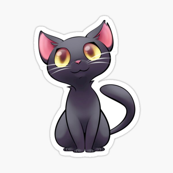 “Gray Cat Vinyl Sticker Watercolor Cat Sticker Cute Stickers Laptop