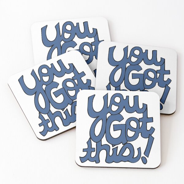 Item preview, You Got This! Cursive positivity cartoon text art blue  designed and sold by AngelDawnDesign.