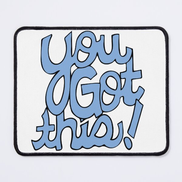 Item preview, You Got This! Blue cursive positivity cartoon text art designed and sold by AngelDawnDesign.