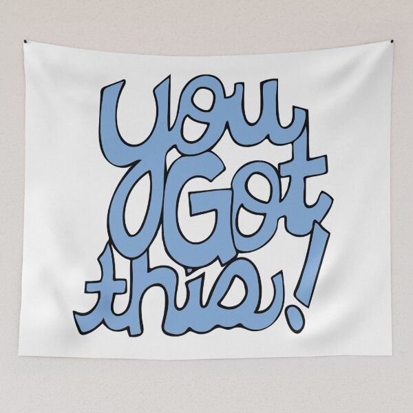 Item preview, You Got This! Blue cursive positivity cartoon text art  designed and sold by AngelDawnDesign.