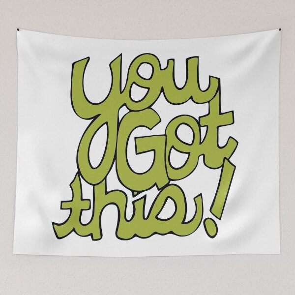 Item preview, You Got This! Cursive cartoon text art green designed and sold by AngelDawnDesign.