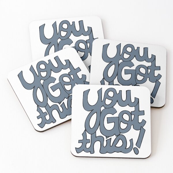Item preview, You Got This! Cursive positivity cartoon text art grey  designed and sold by AngelDawnDesign.