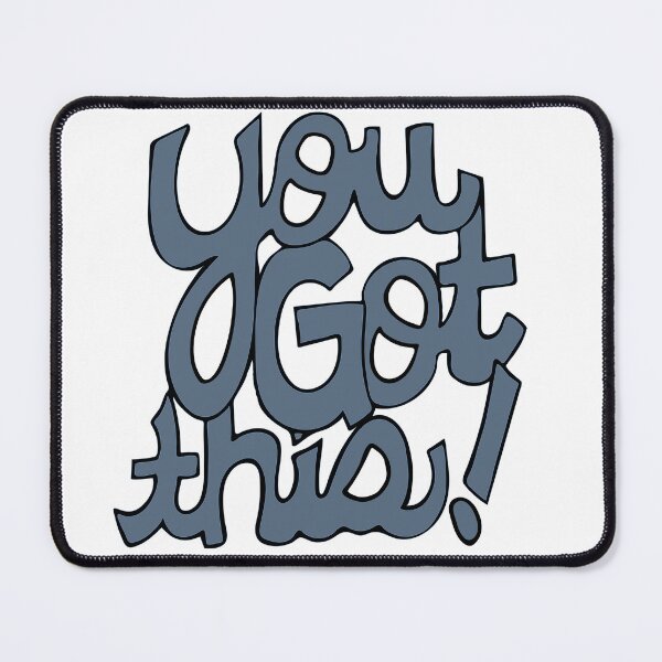 Item preview, You Got This! Cursive positivity cartoon text art grey  designed and sold by AngelDawnDesign.