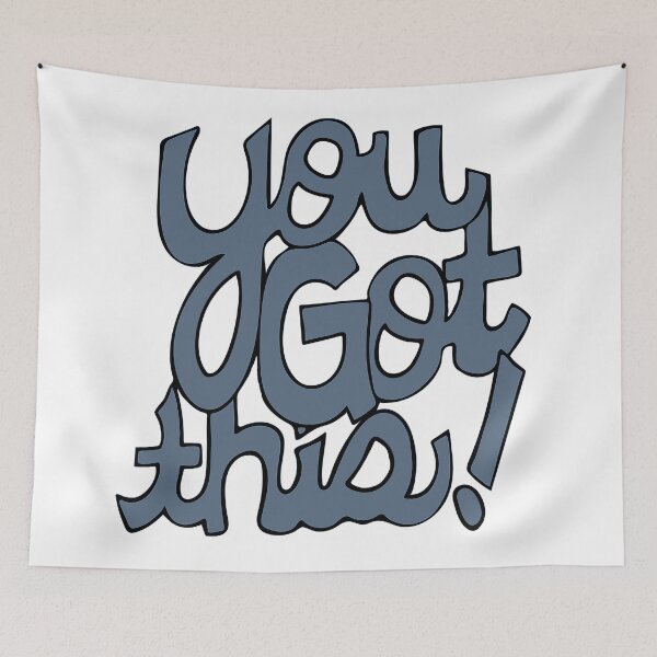 Item preview, You Got This! Cursive positivity cartoon text art grey  designed and sold by AngelDawnDesign.