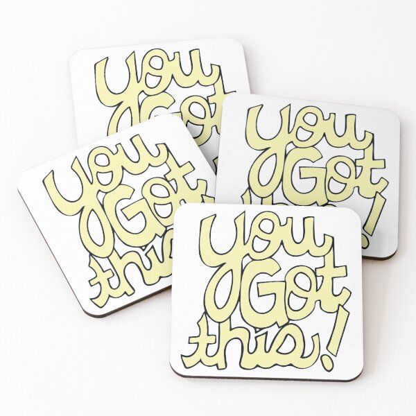 Item preview, You Got This! Cursive positivity cartoon text art yellow designed and sold by AngelDawnDesign.