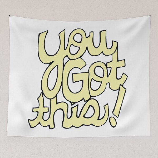Item preview, You Got This! Cursive positivity cartoon text art yellow designed and sold by AngelDawnDesign.