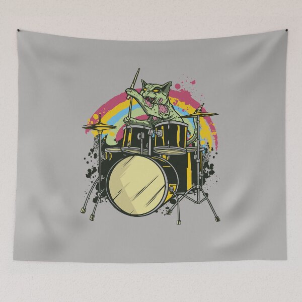 Item preview, Zombie Cat Drummer designed and sold by bennetthuskers.
