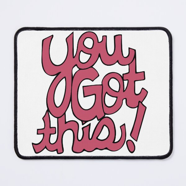 Item preview, You Got This! Cursive positivity cartoon text art pink designed and sold by AngelDawnDesign.