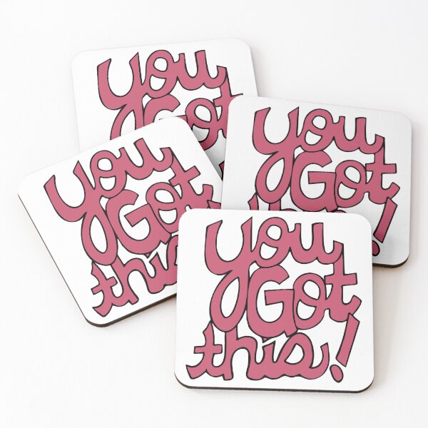 Item preview, You Got This! Cursive positivity cartoon text art pink designed and sold by AngelDawnDesign.