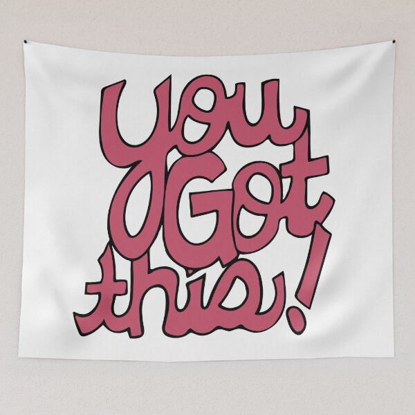 Item preview, You Got This! Cursive positivity cartoon text art pink designed and sold by AngelDawnDesign.