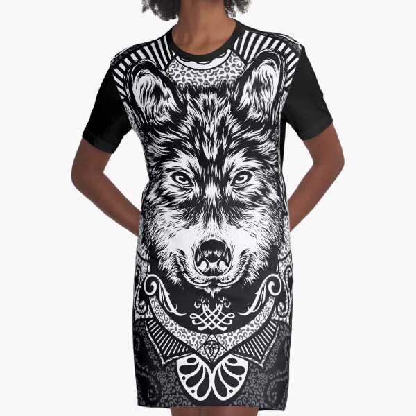 wolf Graphic T-Shirt Dress