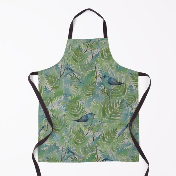 Item preview, Blue & Green Ferns, Dragonflies, & Bird Pattern designed and sold by StudioPosies.