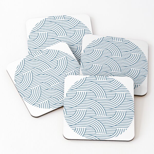 Item preview, Sea glass blue geometric circular design pattern  designed and sold by Haiii-Designs.
