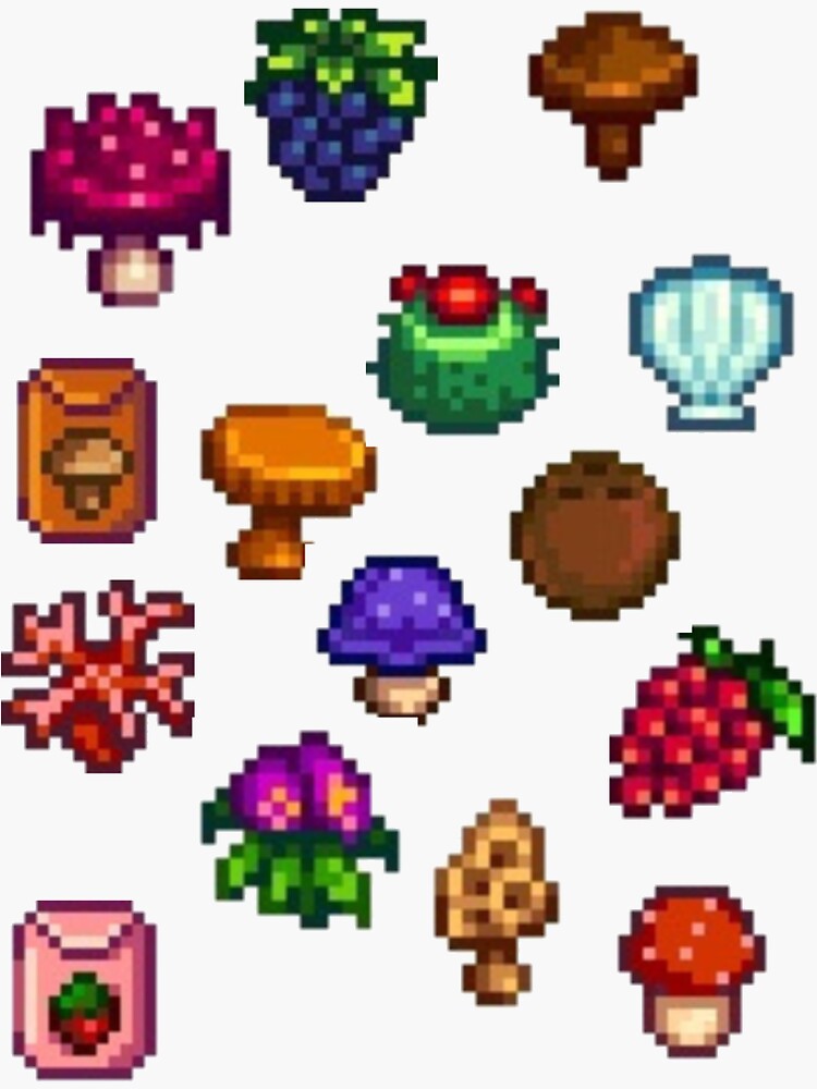 Aperçu 3 sur 3. Sticker avec l'œuvre Ensemble de la vallée de Stardew créée et vendue par Saerayy.
