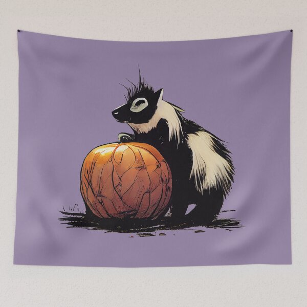 Item preview, Baby skunk on a pumpkin designed and sold by etherElric.