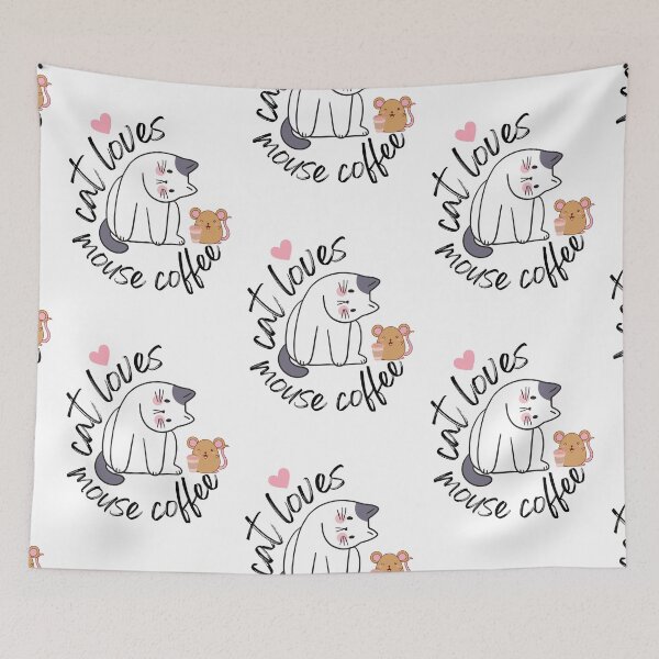 Item preview, cat loves mouse coffee designed and sold by KAONZA.