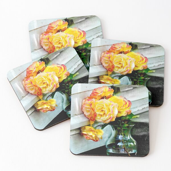Item preview, Beautiful vase full of yellow roses designed and sold by BBrightman.