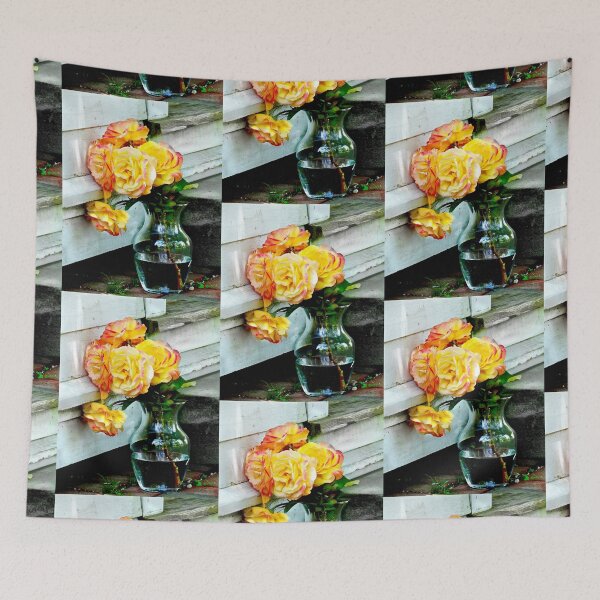 Item preview, Beautiful vase full of yellow roses designed and sold by BBrightman.