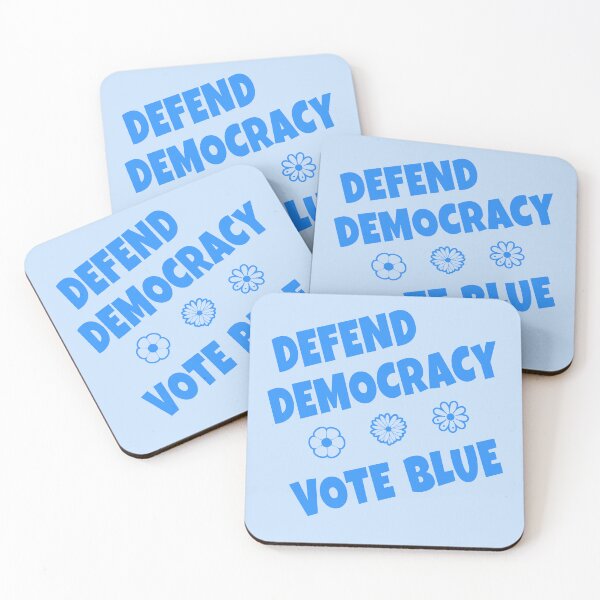 Item preview,  VOTE BLUE DEFEND DEMOCRACY Vote Blue in 2022 with Flowers designed and sold by LoveAndDefiance.