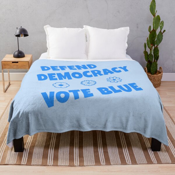 Item preview,  VOTE BLUE DEFEND DEMOCRACY Vote Blue in 2022 with Flowers designed and sold by LoveAndDefiance.