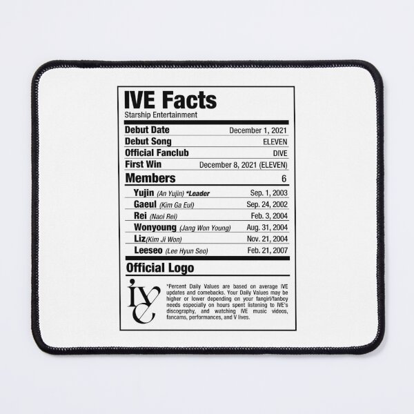 Item preview, IVE Kpop Nutritional Facts 1 designed and sold by skeletonvenus.