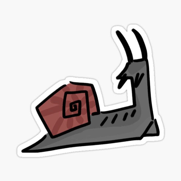 Just a Snail Red and Black Sticker