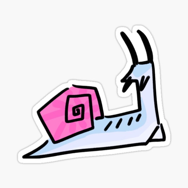 Just a Snail Blue and Pink Sticker