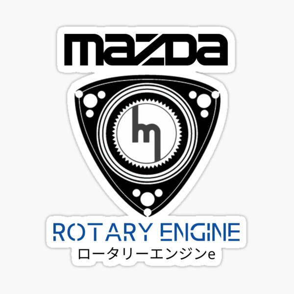 "mazda rotary engine black and white" Sticker for Sale by MaxxG