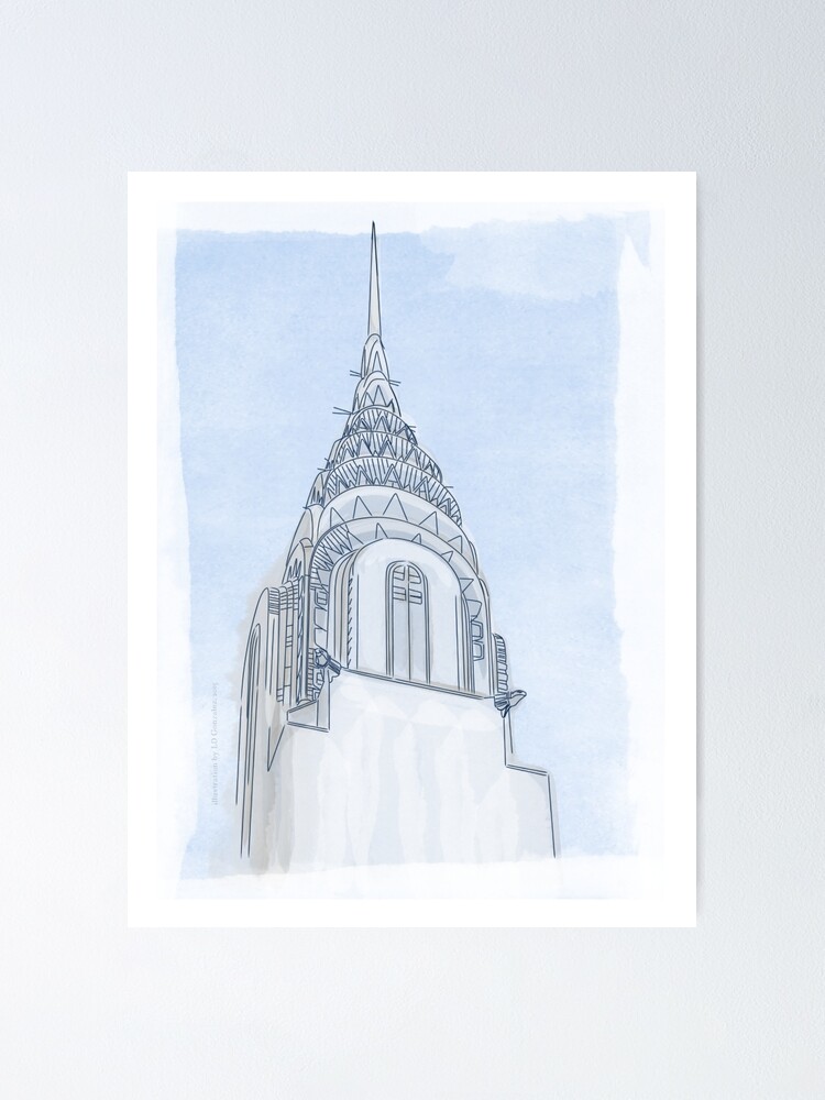 Alternate view of Chrysler Building Digital Illustration Poster